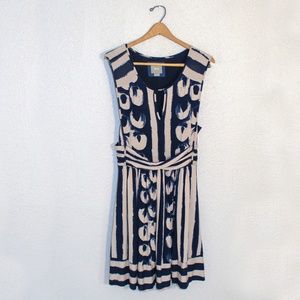 Sennebec Dress in Navy and White by Maeve